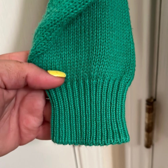 MENS Vtg Saks fifth Avenue NY NY small 100% cotton Green crew sweater - Picture 4 of 9
